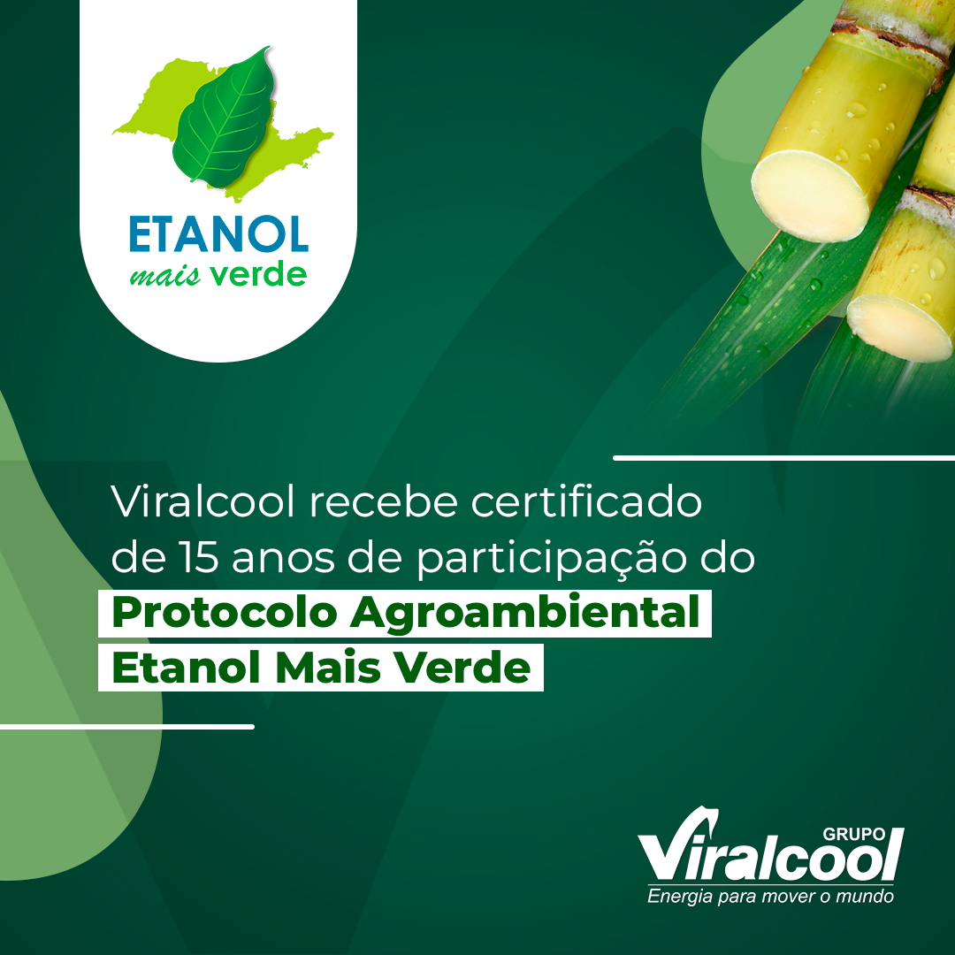 Viralcool recebe Selo Etanol Mais Verde